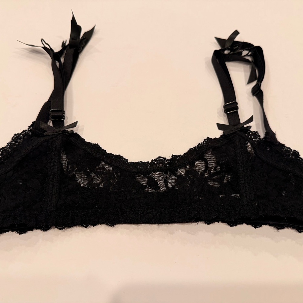 Hanky Panky After Midnight Black Lace Garter Belt‎ Size S Lingerie